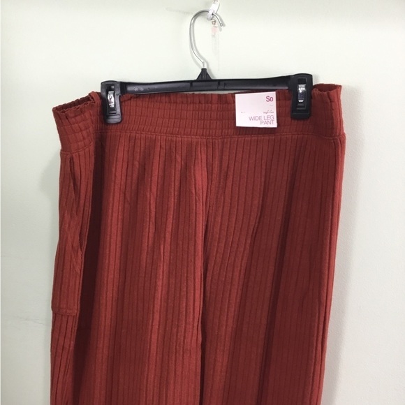 SO 1X maroon hacci knit flare high rise wide legs pant - Picture 3 of 16